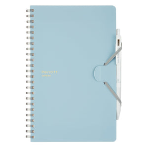 KOKUYO Grid Spiral Journal Notebook, Penott A5 Soft Ring Graph Paper Notebook with 70 Smooth Sheets, 5.7'' x 8.3'' Small Journaling Notebook with Plastic Hardcover, Blue, Japan Import. (SU-SP137S5-B)