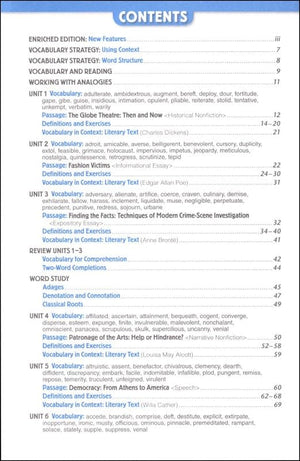 Vocabulary Workshop Enriched Level E Student Edition, Grade 10 | Academic Vocabulary Workbook | High School English Language Arts