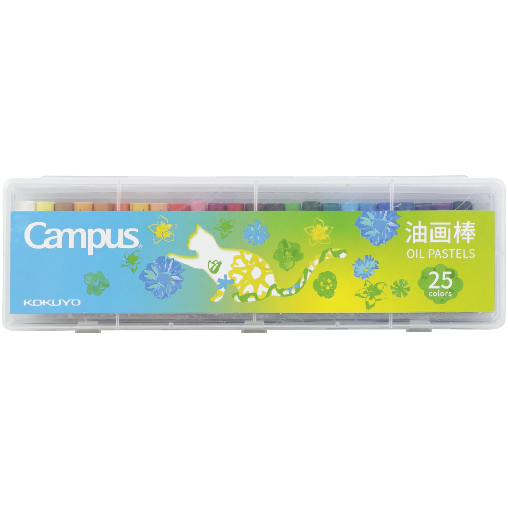KOKUYO Soft Oil Pastels Set, 25 Colors Oil Pastels for Artists Beginners Adults Teachers - Vibrant Oil Pastel Crayons for Art Painting & Drawing, Blending, Layering, Shading