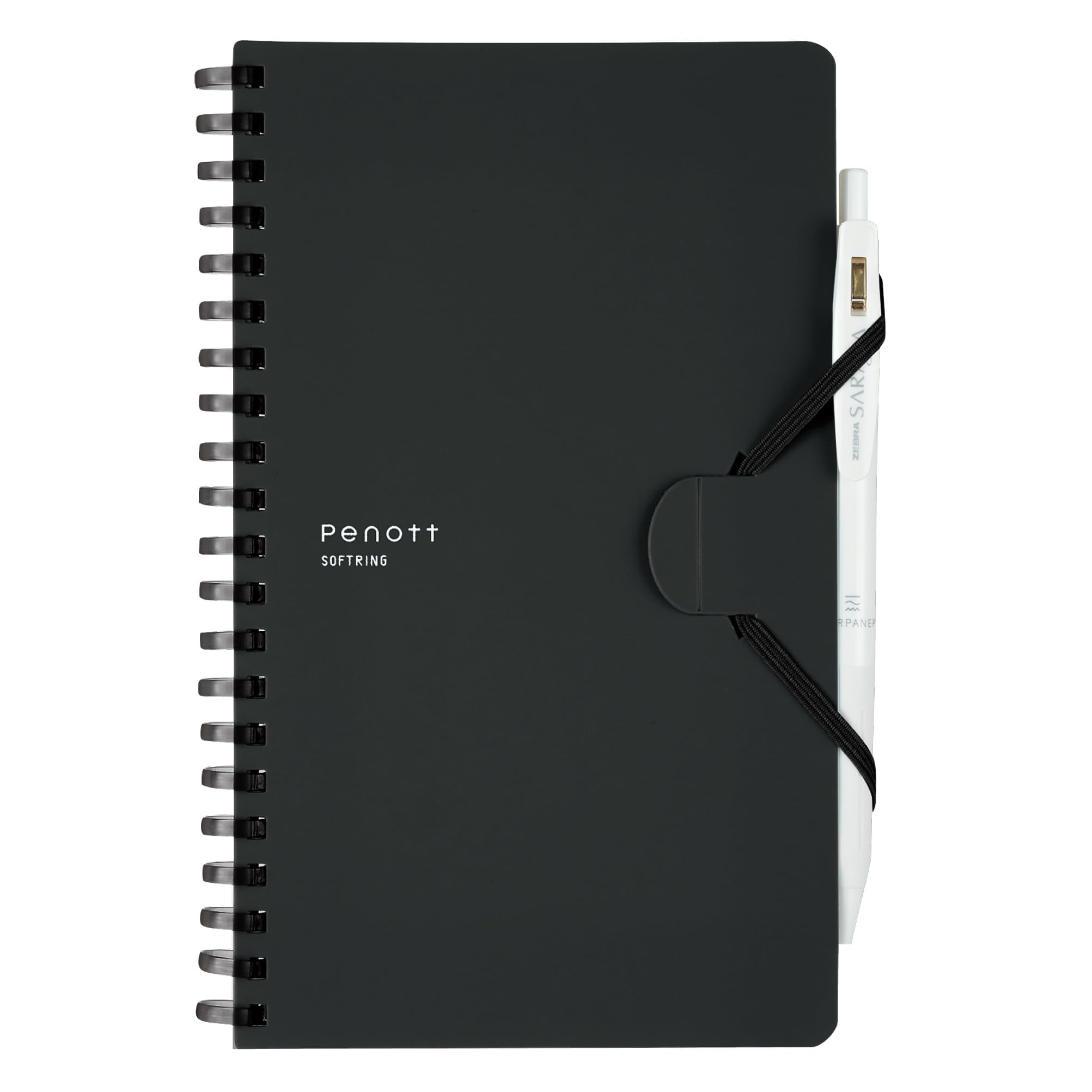 KOKUYO Grid Spiral Journal Notebook, Penott B6 Soft Ring Graph Paper Notebook with 70 Smooth Sheets, 4.1'' x 7.2'' Small Journaling Notebook with Plastic Hardcover, Black, Japan Import. (SU-SP147S5-D)