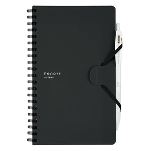 KOKUYO Grid Spiral Journal Notebook, Penott B6 Soft Ring Graph Paper Notebook with 70 Smooth Sheets, 4.1'' x 7.2'' Small Journaling Notebook with Plastic Hardcover, Black, Japan Import. (SU-SP147S5-D)
