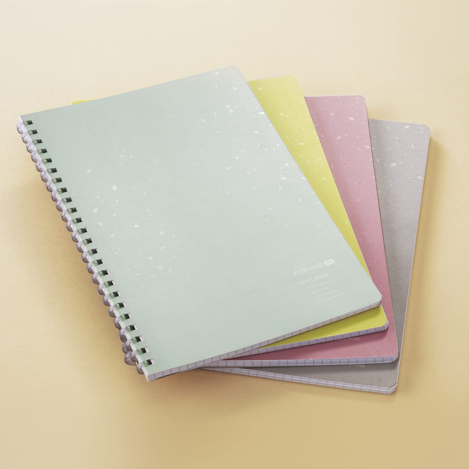 KOKUYO ME Graph Spiral Journal Notebook, A5 Soft Ring 5 mm Grid Paper Notebook with 50 Smooth Sheets, 5.8'' x 8.3'' Cute Small Journaling Notebook, Fragile Mint, Japan Import. (KME-SR931S5LG)