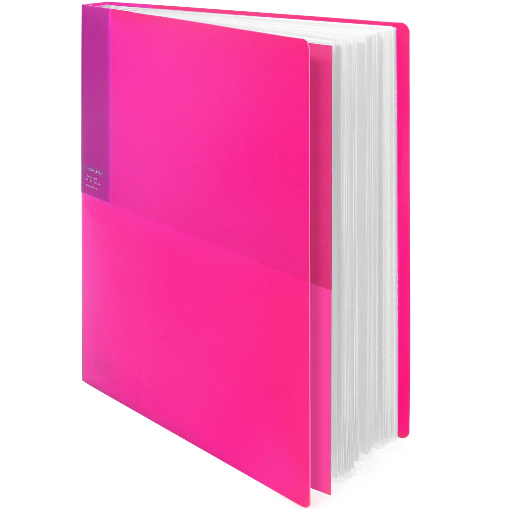 Kokuyo 20-Pocket Binder with Plastic Sleeves (Pink), A4 Art Portfolio Folder with Clear Sheet Protectors. 40 Pages of Presentation Display Book. Japan Import (CTRA-C20P)