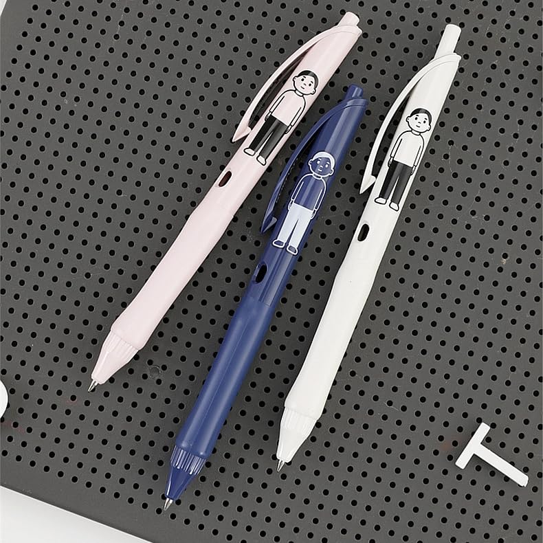KOKUYO Noritake Gel Pens, 3 Pack 0.5mm Fine Point Black Ink, Retractable Smooth Quick-Dry Writing Pens for School, Office & Study, Classical Barrel