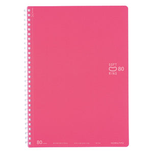 KOKUYO Spiral Lined Notebook, 10'' x 7'' Pastel Journal B5 Soft Ring Notebooks with Dot 6 mm Ruled, 80 Sheets, Light Pink 1 Subject Notebook, Note Taking for School. Japan Import (SU-SV308BT-LP)