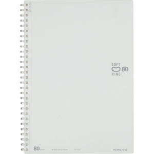 KOKUYO Blank Spiral Notebook, 10'' x 7'' Business Unruled Journal B5 Soft Ring Notebooks, 80 Perforated Sheets, Plain Sketchbook for Drawing, White Soft PP Cover. Japan Import (SU-SV308BT-W)