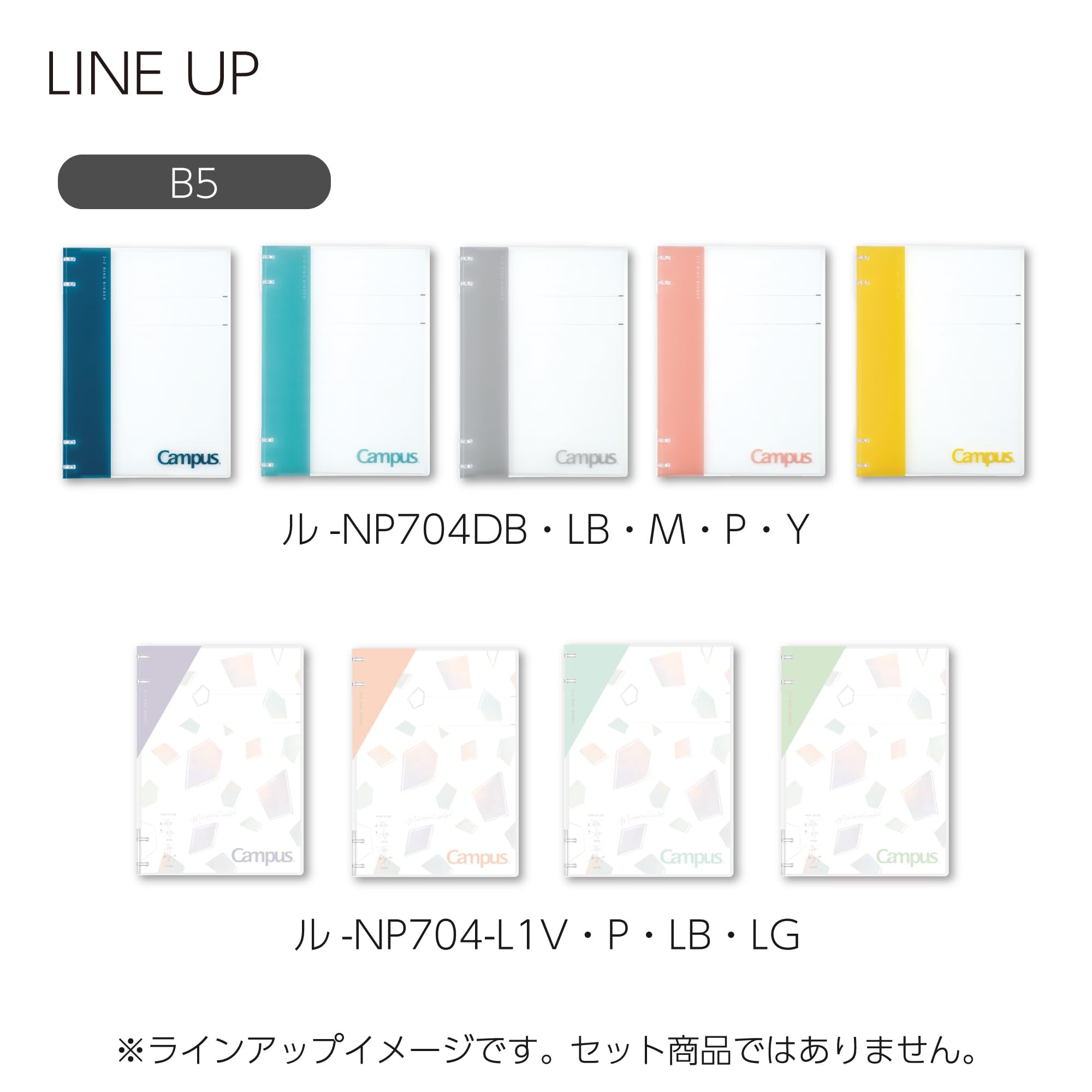Kokuyo Campus Refillable Notebook, A5 2x2 Slim Ring Binder Notebook with Customizable Title Page, 40 Sheets Capacity. Suitable for 20 Holes Loose Leaf Paper, Pink (RU-NP134P)
