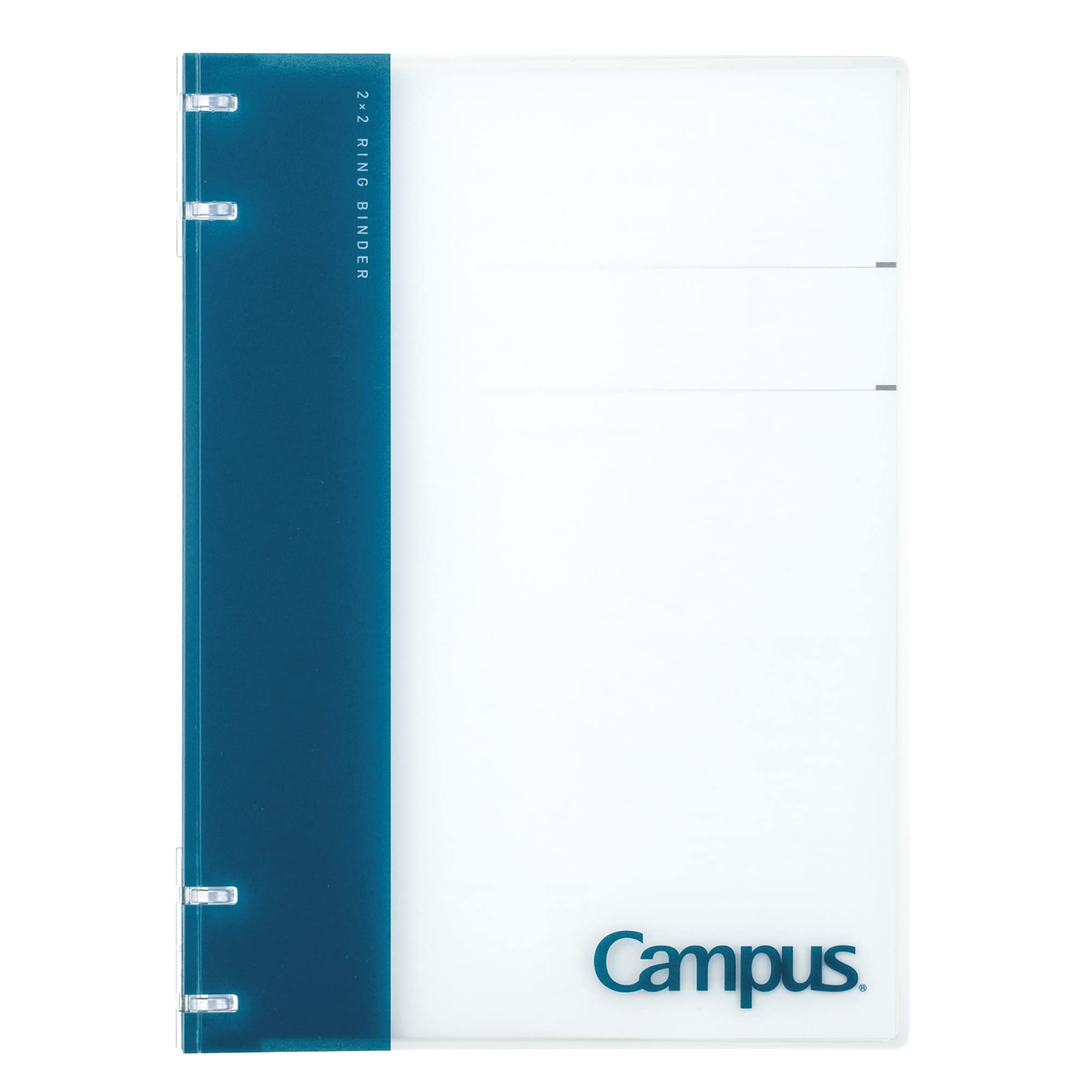 Kokuyo Campus Refillable Notebook, B5 2x2 Slim Ring Binder Notebook with Customizable Title Page, 40 Sheets Capacity. Suitable for 26 Holes Loose Leaf Paper, Navy (RU-NP704DB)
