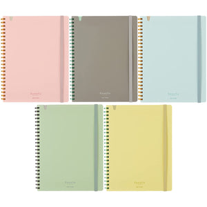 KOKUYO Sooofa Soft Ring Notebook, 0.2 inch (4 mm) Grid Ruled, 80 Sheets, B6 Deformation, Set of 5 Colors, Japan Import (SU-SV748S4)