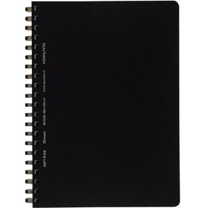 Kokuyo Spiral Graph Notebook, 7.2'' x 5'' Business Journal B6 Soft Ring Notebooks with 5mm Grid Ruled, 70 Perforated Sheets, Black 1 Subject Notebook, Note Taking for Work. Japan Import (SU-SV447S5-D)