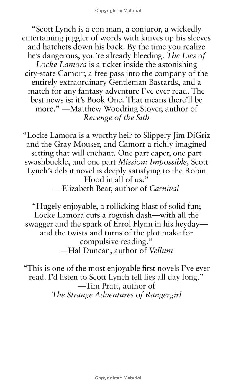 Scott Lynch's Gentleman Bastards Books 1-3 in the Series (Set Incldues: The Lies of Locke Lamora, Red Seas Under Red Skies and The Republic of Thieves)