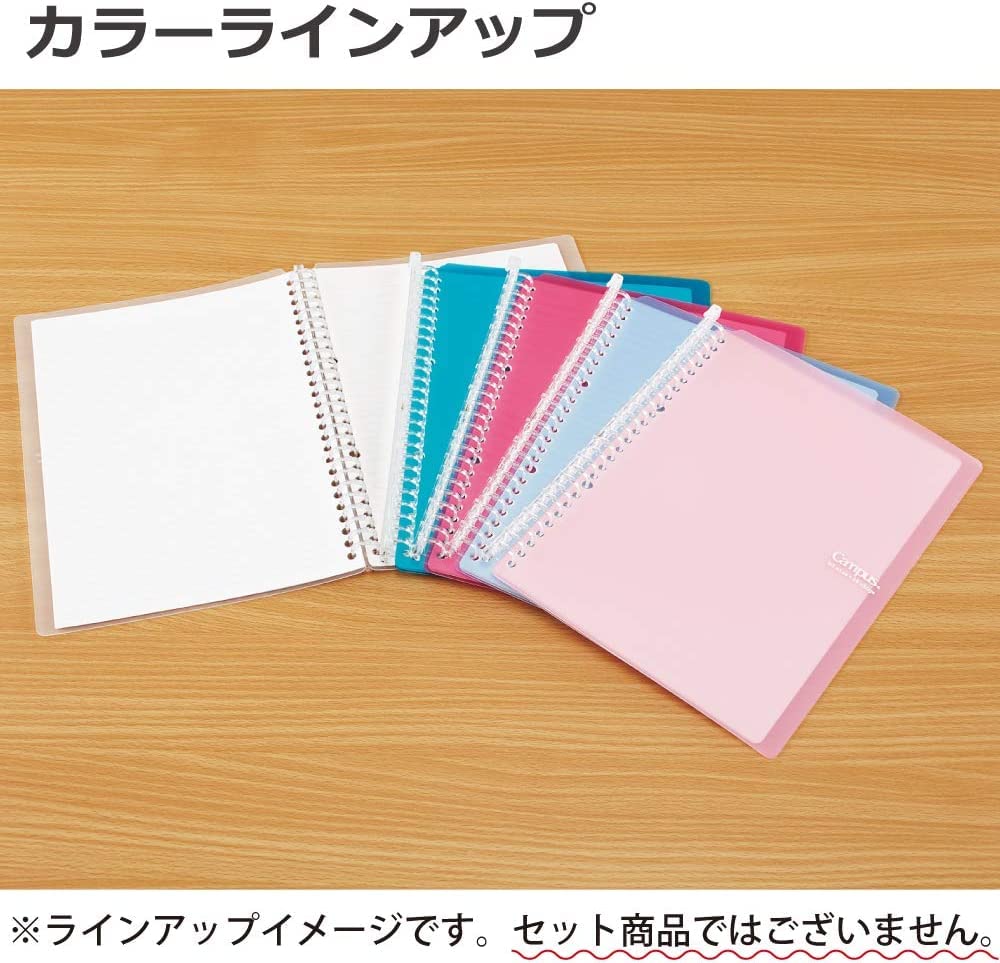 Kokuyo Campus Smart Ring Binder, B5 Light Pink Refillable Binder Notebook 26 Holes with 10 Extra Loose-Leaf Paper, Up to 60 Filler Papers for Work & Study, Japan Import (RU-SP706LP)