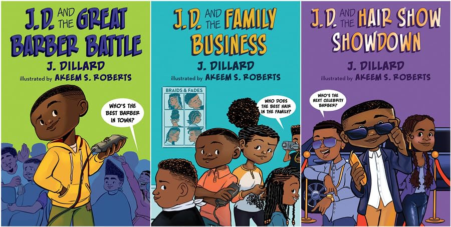 J.D. the Kid Barber Series 3-Book Collection: J.D. and the Great Barber Battle, J.D. and the Family Business, J.D. and the Hair Show Showdown – Kids Middle Grade Books