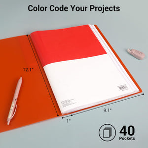 Kokuyo 40-Pocket Binder with Plastic Sleeves (Light Blue), A4 Art Portfolio Folder with Clear Sheet Protectors. 80 Pages of Presentation Display Book. Japan Import (CTRA-C40LB)