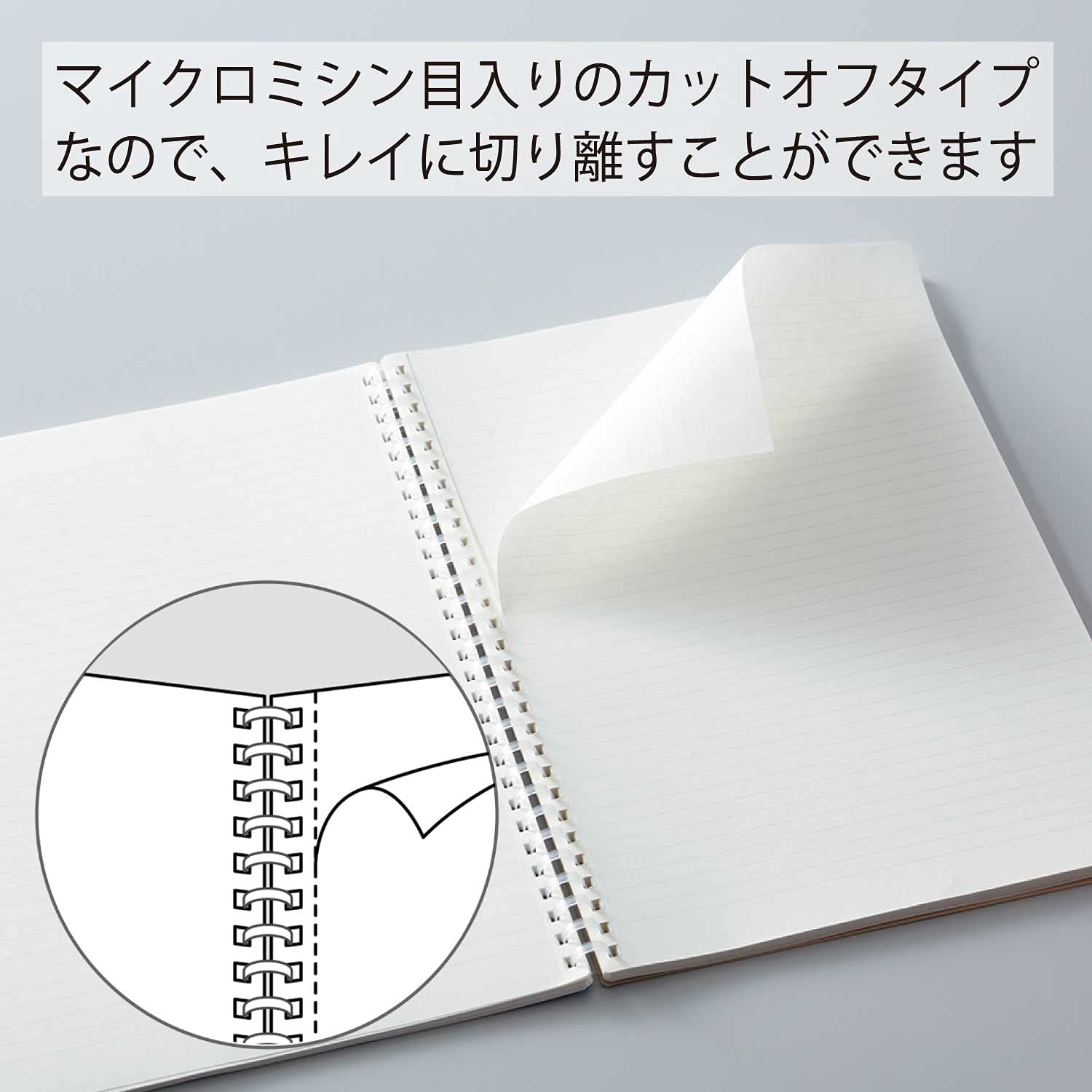 KOKUYO Spiral Lined Notebook, 10'' x 7'' Business Journal B5 Soft Ring Notebooks with Dot 6 mm Ruled, 80 Sheets, Dark Gray 1 Subject Notebook, Note Taking for Work. Japan Import (SU-SV308BT-DM)