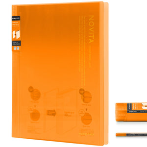 Kokuyo 40-Pocket Binder with Plastic Sleeves 8.5"x11" (Yellow), A4 and US Letter Expandable Art Portfolio Folder with Clear Sheet Protectors. 80 Pages of Presentation Display Book. (RA-N40Y)