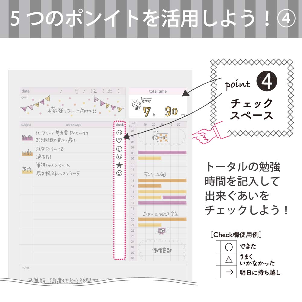 Kokuyo Campus Study Planner Notebook, Daily Ruled, Semi-B5, Gray, for 63 Days, Japan Import (NO-Y80MD-M)