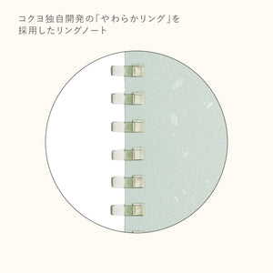 KOKUYO ME Graph Spiral Journal Notebook, A5 Soft Ring 5 mm Grid Paper Notebook with 50 Smooth Sheets, 5.8'' x 8.3'' Cute Small Journaling Notebook, Fragile Mint, Japan Import. (KME-SR931S5LG)