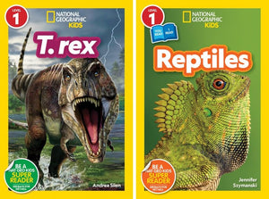 National Geographic Kids Readers Level 1 & 2 (10 Collection Book Set): T. Rex, Reptiles, Predator Face-Off, Wild Cats, Lions, Owls, Polar Bears, Lizards, Spiders, Storms Children's Science Books
