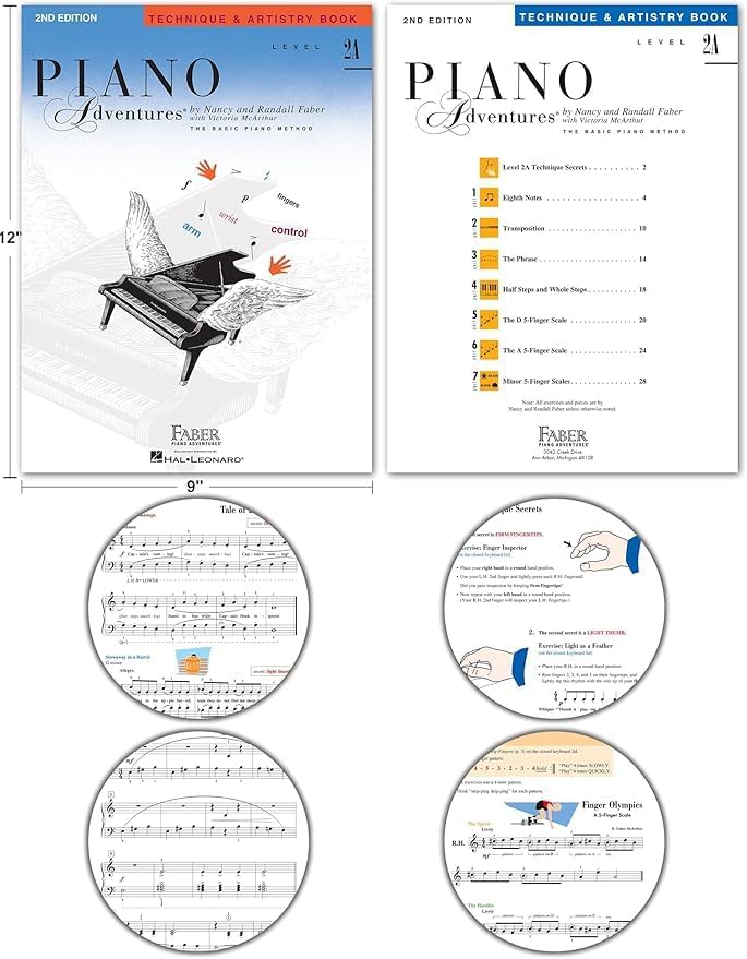 Faber Piano Adventures Level 2A Set (4 Books) 2nd Edition - Lesson, Theory, Technique & Artistry, Performance