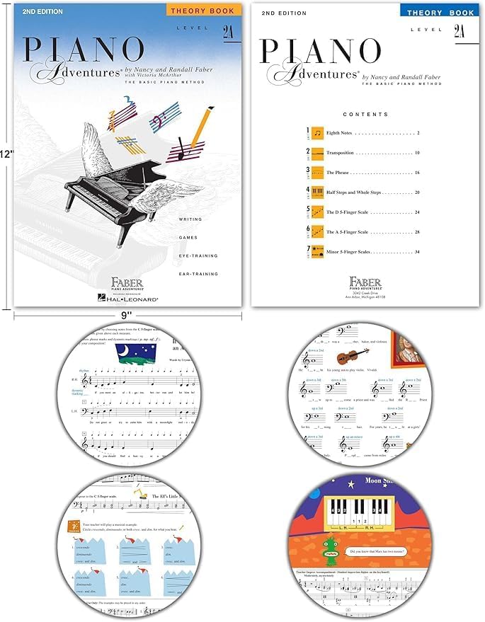 Faber Piano Adventures Level 2A Set (4 Books) 2nd Edition - Lesson, Theory, Technique & Artistry, Performance