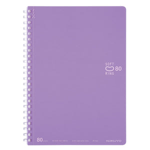 KOKUYO Spiral Lined Notebook, 8.3'' x 5.8'' Pastel Journal A5 Soft Ring Notebooks with Dot 6 mm Ruled, 80 Sheets, Purple 1 Subject Notebook, Note Taking for School. Japan Import (SU-SV338BT-V)