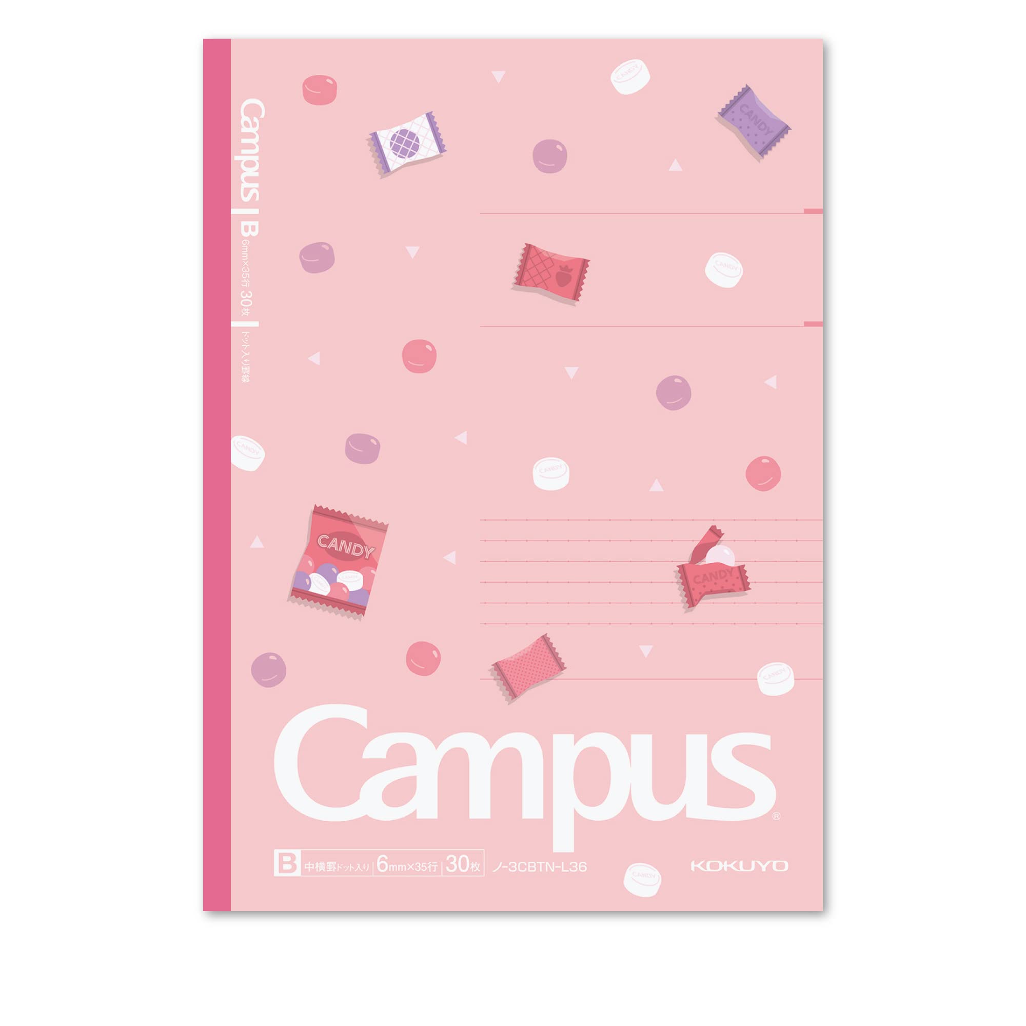 KOKUYO Composition Notebooks, 5 Pack Campus Semi-B5 Comp Book with Dot B 6mm Ruled, 30 Sheets, School Lined Notebook in Snack Motif, Journal Notebook for Women Work Study Note Taking (NO-3CBTN-L36X5)