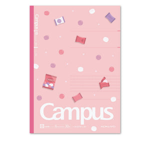 KOKUYO Composition Notebooks, 5 Pack Campus Semi-B5 Comp Book with Dot B 6mm Ruled, 30 Sheets, School Lined Notebook in Snack Motif, Journal Notebook for Women Work Study Note Taking (NO-3CBTN-L36X5)