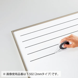 KOKUYO Whiteboard Tape, Width 1/8 Inch (3mm) Graphic Tape with Dispenser, Length 52 Ft (16m) Thin Pinstripe Line Tape Black Dry Erase White Board Accessories for Grid Bar Chart, Japan Import (T-503)