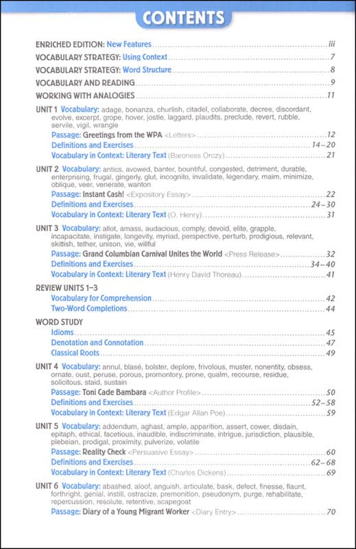 Vocabulary Workshop Enriched Level C Student Edition, Grade 8 | Vocabulary Workbook | English Language Arts