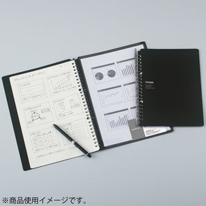 Kokuyo Campus Smart Ring Binder, A5 Black Refillable Binder Notebook 20 Holes with 10 Extra Loose-Leaf Paper, Up to 25 Filler Papers for Work & Study, Japan Import (RU-SP131D)