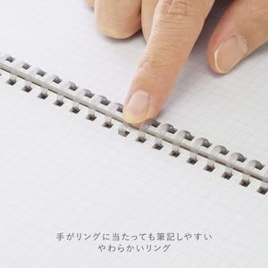 KOKUYO ME Graph Spiral Journal Notebook, A5 Soft Ring 5 mm Grid Paper Notebook with 50 Smooth Sheets, 5.8'' x 8.3'' Cute Small Journaling Notebook, Fragile Mint, Japan Import. (KME-SR931S5LG)