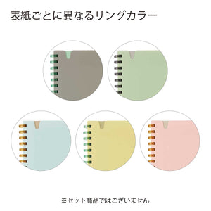KOKUYO Graph Journal Notebook, Sooofa 7.2'' x 5.5'' Soft Ring Notebook for Women 4mm Grid Ruled, 80 Perforated Sheets, Blue, B6 Notebook for Work Journals for Writing. Japan Import (SU-SV748S4-LB)