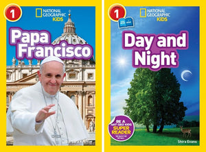 National Geographic Kids Readers 8 Book Set Level 1: Susan B. Anthony, Mother Teresa, City and Country, Pyramids, Papa Francisco, Day and Night, George Washington Carver, Amelia Earhart