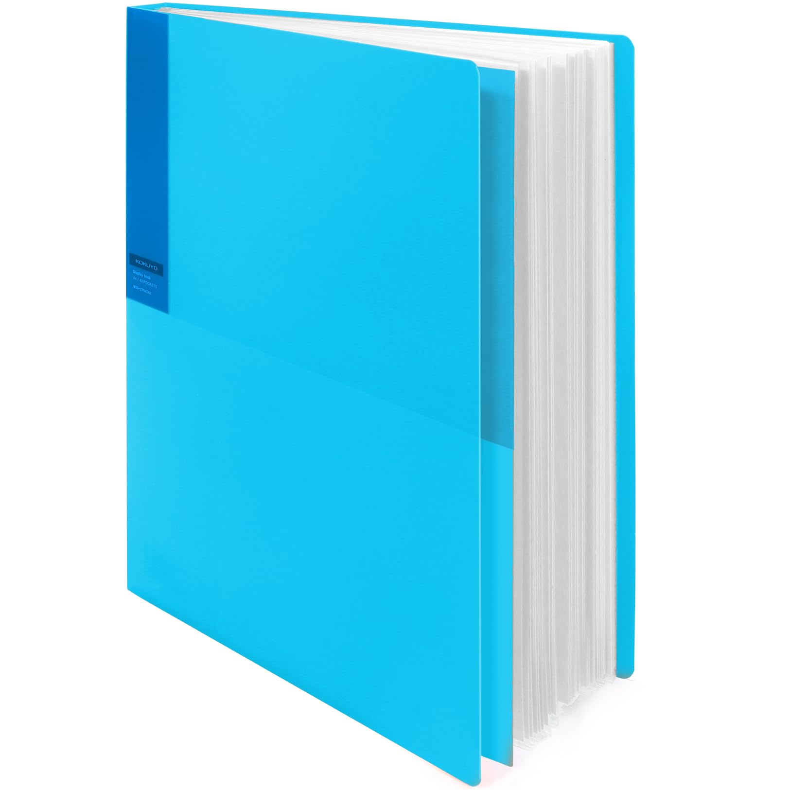 Kokuyo 40-Pocket Binder with Plastic Sleeves 9"x12" (Light Blue), A4 Art Portfolio Folder with Clear Sheet Protectors. 80 Pages of Presentation Display Book. Japan Import (CTRA-C40LB)