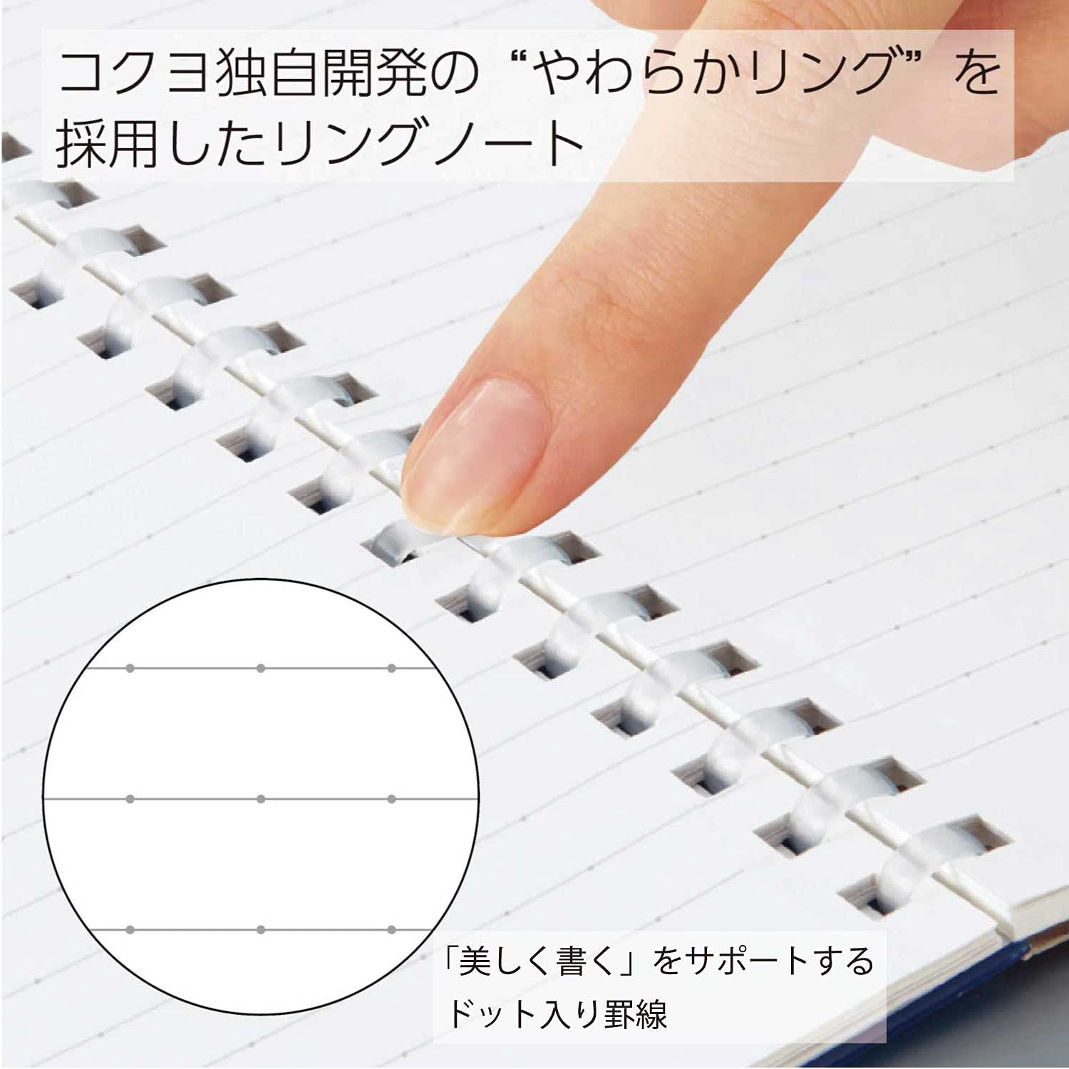 KOKUYO Spiral Lined Notebook, 8.3'' x 5.8'' Pastel Journal A5 Soft Ring Notebooks with Dot 6 mm Ruled, 80 Sheets, Orange 1 Subject Notebook, Note Taking for School. Japan Import (SU-SV338BT-YR)