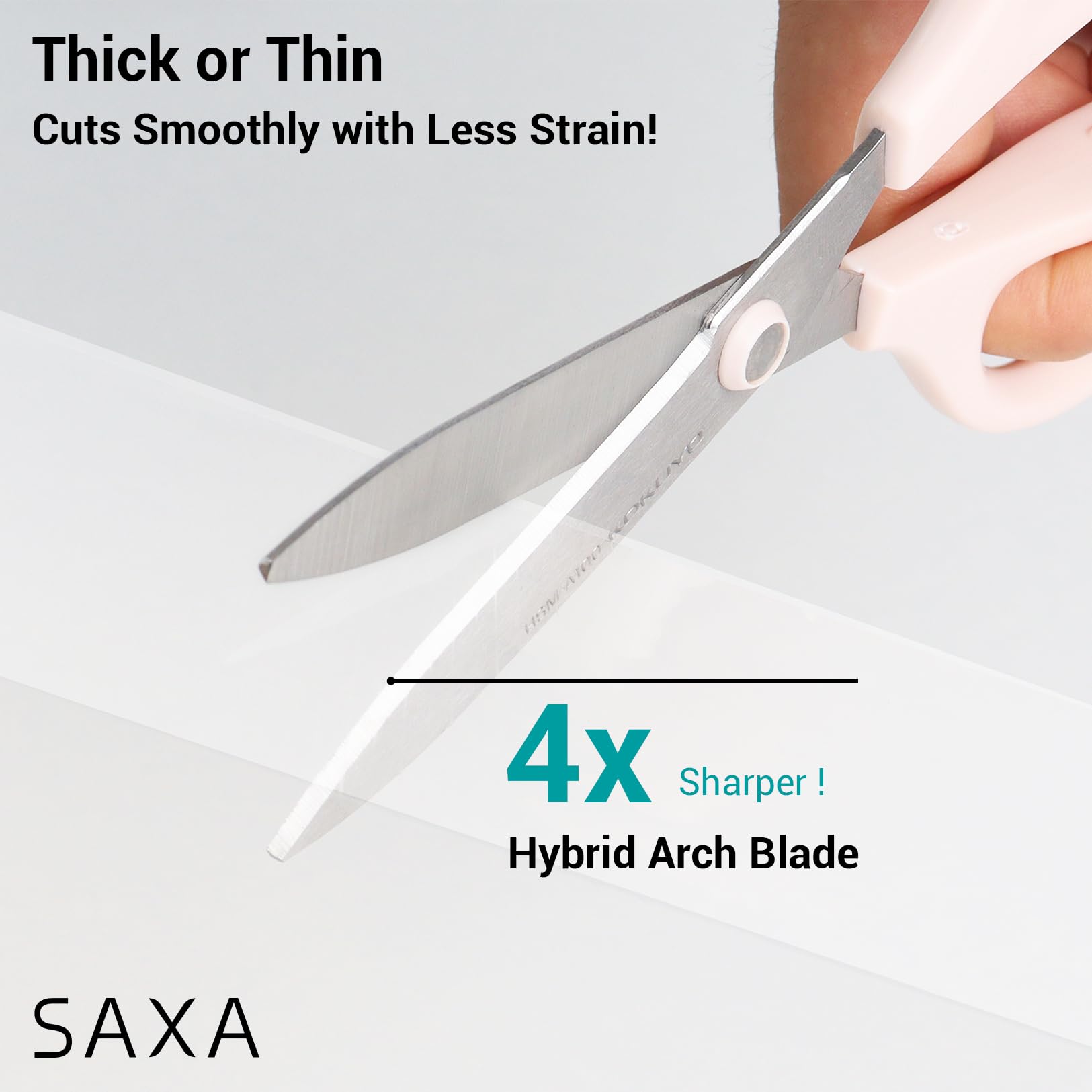 Kokuyo 7“ Scissor All purpose with Hybrid Arch Stainless Steel Blade, Off-White, Sharper Cutting Performance Heavy Duty Cutter for Office Home School Craft Supplies (HSM-A100LS)
