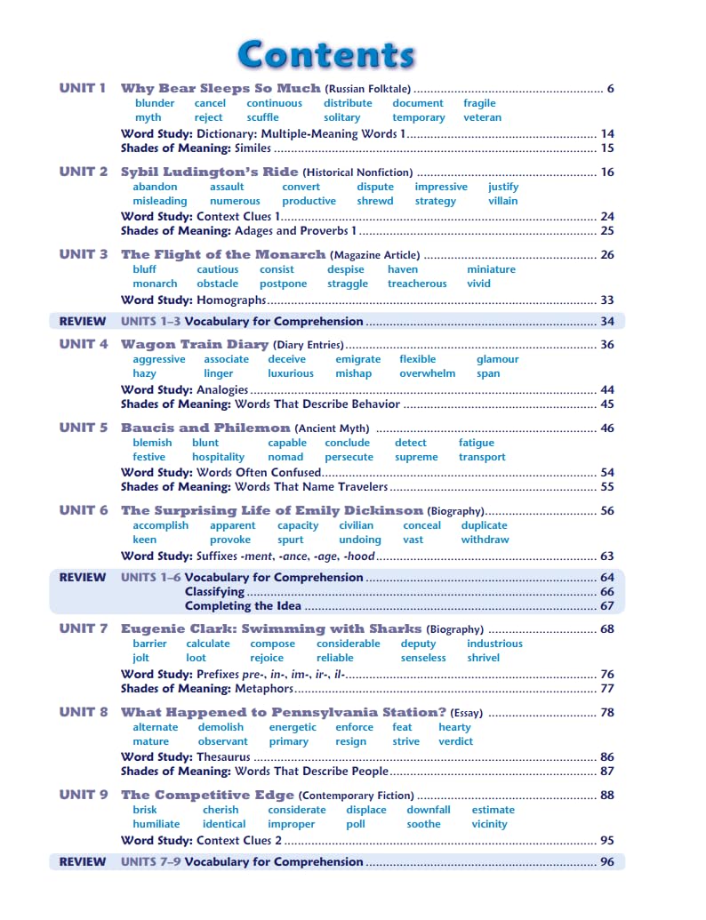 Vocabulary Workshop ©2011 Level Blue (Grade 5) Student Edition