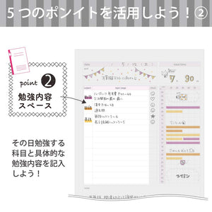 Kokuyo Campus Study Planner Notebook, Daily Ruled, Semi-B5, Gray, for 63 Days, Japan Import (NO-Y80MD-M)