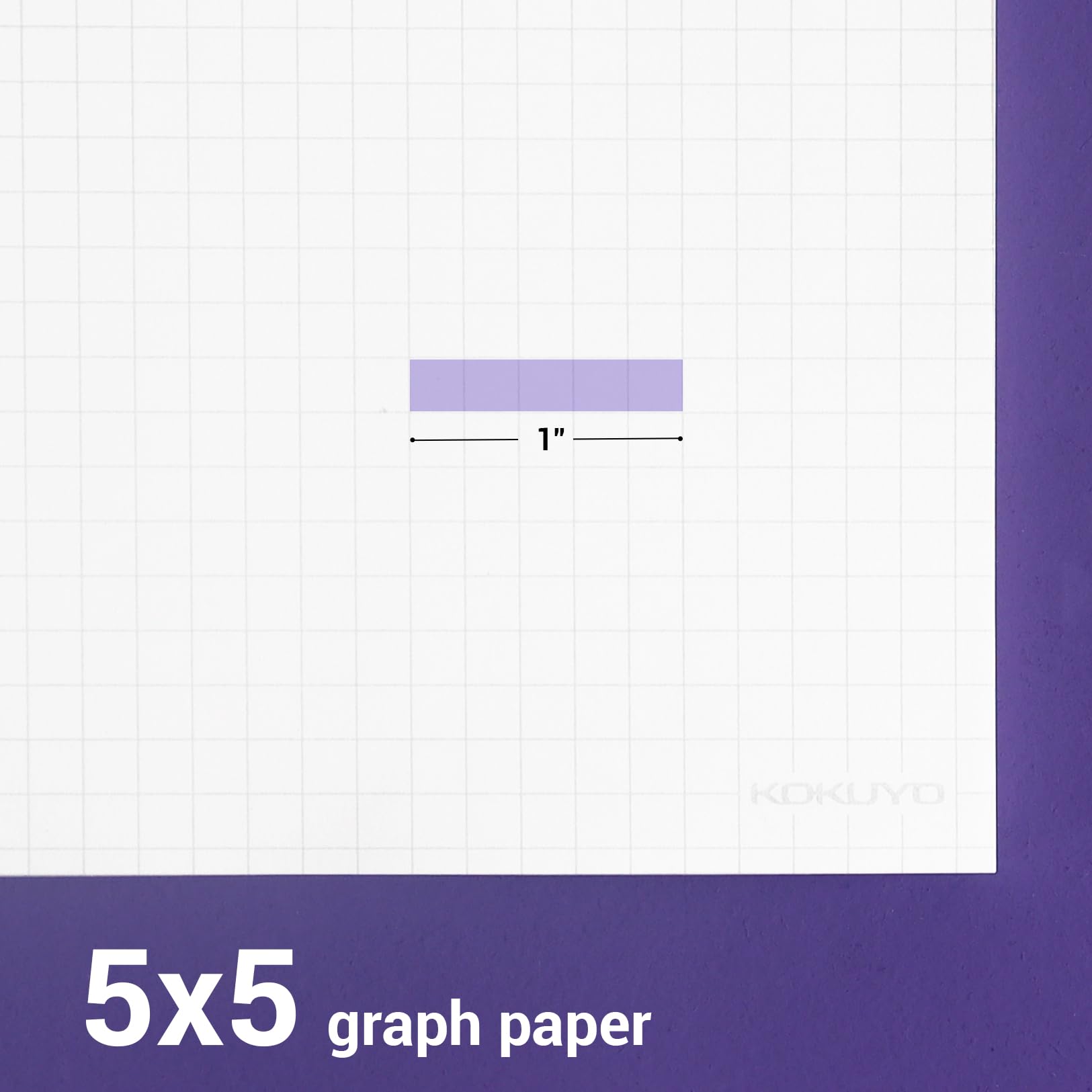 KOKUYO 5x5 Graph Paper, 8.25x11 Inches, 500 Sheets Loose Leaf Paper, Smooth Writing Surface, Bleed Resistant Filler Paper for Math, Engineering, Art Projects. Japan Import (WSG-NO-887G2x5)