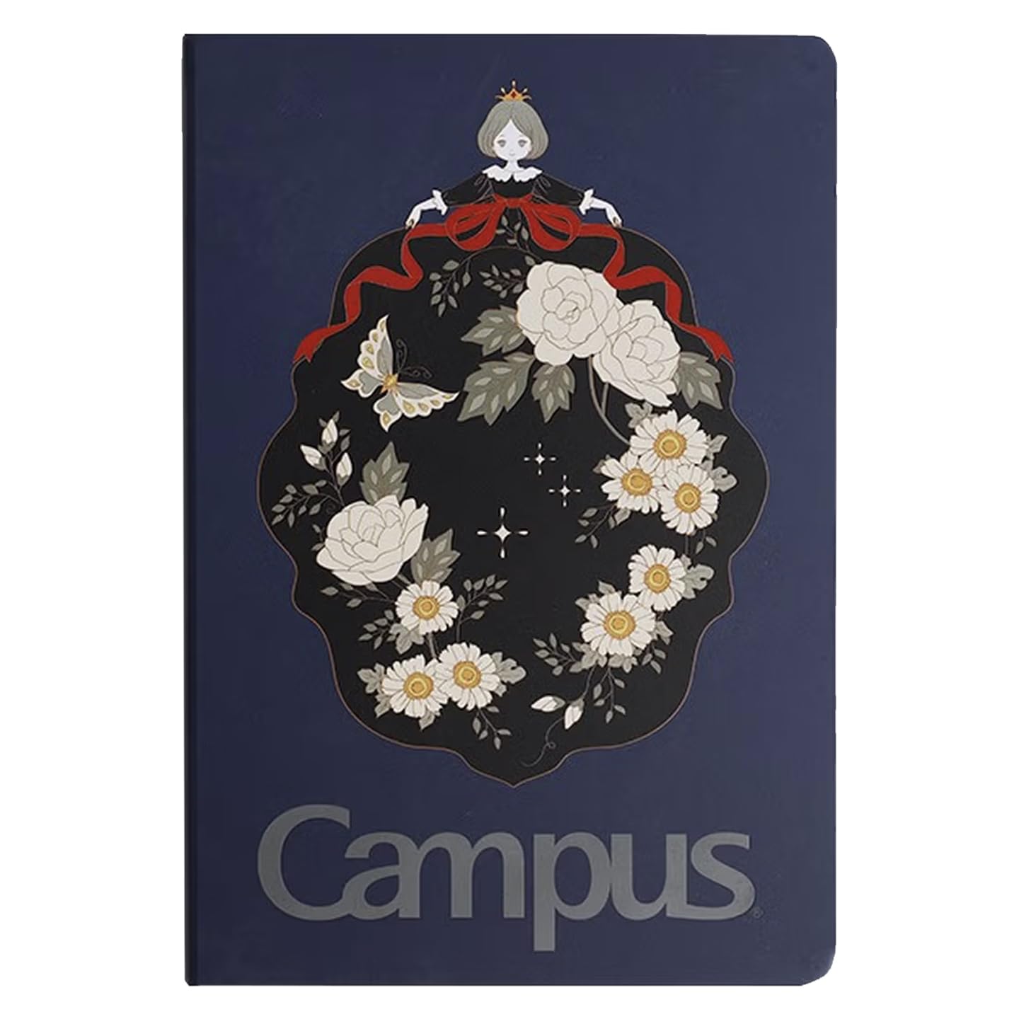 KOKUYO Lined Journal Notebook, A5 Hardcover Notebook for Women in 8mm Ruled, 100 Sheets Travel Journal in 5.75'' x 8.4'', Journaling, Writing, Work & Office, 70 GSM Japanese Smooth Paper, Navy