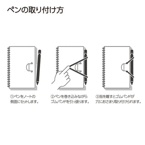 KOKUYO Grid Spiral Journal Notebook, Penott A5 Soft Ring Graph Paper Notebook with 70 Smooth Sheets, 5.7'' x 8.3'' Small Journaling Notebook with Plastic Hardcover, White, Japan Import. (SU-SP137S5-W)