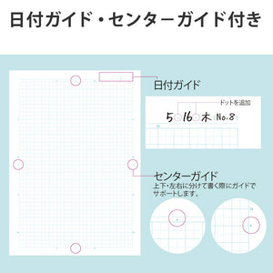 KOKUYO Campus Notebook, Easy Erasing, Semi-B5, 5mm(0.2in) Grid Ruled, 0.4 inch (10 mm) Solid Line, 30 Sheets, Pack of 5, Water Drop Pattren, Japan Import (NO-30VS10-5NX5)