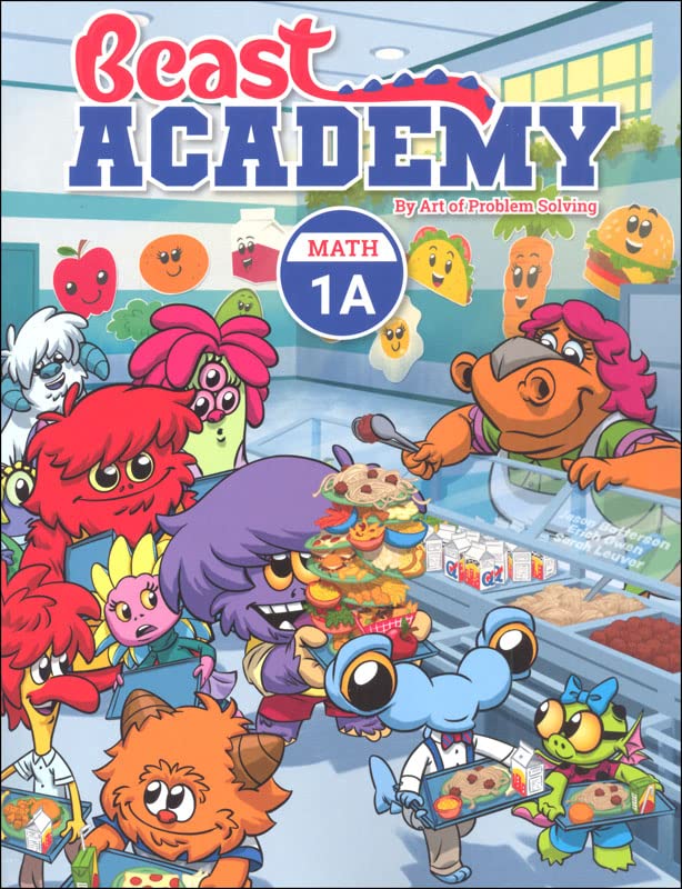 Beast Academy Grade 1 Math Guide and Practice (Combined Volume) Complete 4 Books Set - Math 1A, Math 1B, Math 1C, Math 1D
