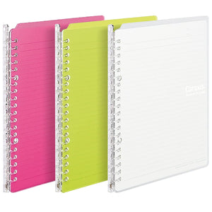 Kokuyo Campus Smart Ring Binders 3 Pack, A5 Vivid Colors Binder Notebooks, Up to 25 Sheets 20 Holes Slim Binder Folder with 10 Campus Sarasara Loose-leaf Paper Each for Study and Journal, Japan Import