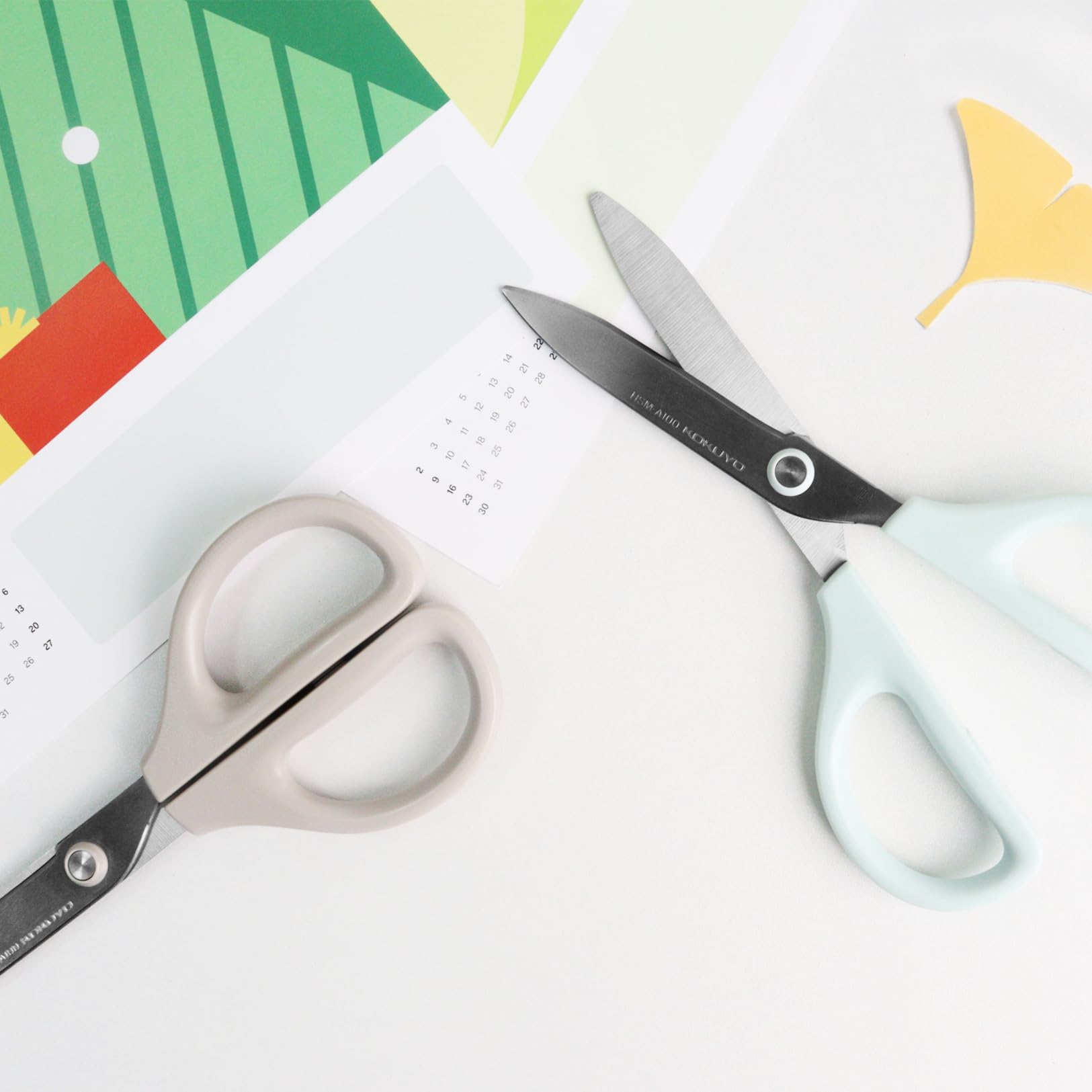 Kokuyo 7“ Scissor All purpose with Hybrid Arch Stainless Steel Blade, Pastel Blue, Sharper Cutting Performance Heavy Duty Cutter for Office Home School Craft Supplies (HSM-A100LB)