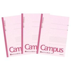 KOKUYO Campus Notebook, A 7mm Ruled, A4, 30 Sheets, 35 Lines, Pink, Pack of 3, Japan Import (NO-203AX3)