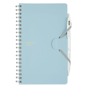 KOKUYO Grid Spiral Journal Notebook, Penott B6 Soft Ring Graph Paper Notebook with 70 Smooth Sheets, 4.1'' x 7.2'' Small Journaling Notebook with Plastic Hardcover, Blue, Japan Import. (SU-SP147S5-B)