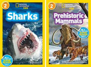 National Geographic Kids Readers, Level 2 Series, 10 Books Collection Set, Sharks, Prehistoric Mammals, Rainforests, Bees, Adorable Animals, Animal Superpowers, Bats, Manatees, Cheetahs, Tigers