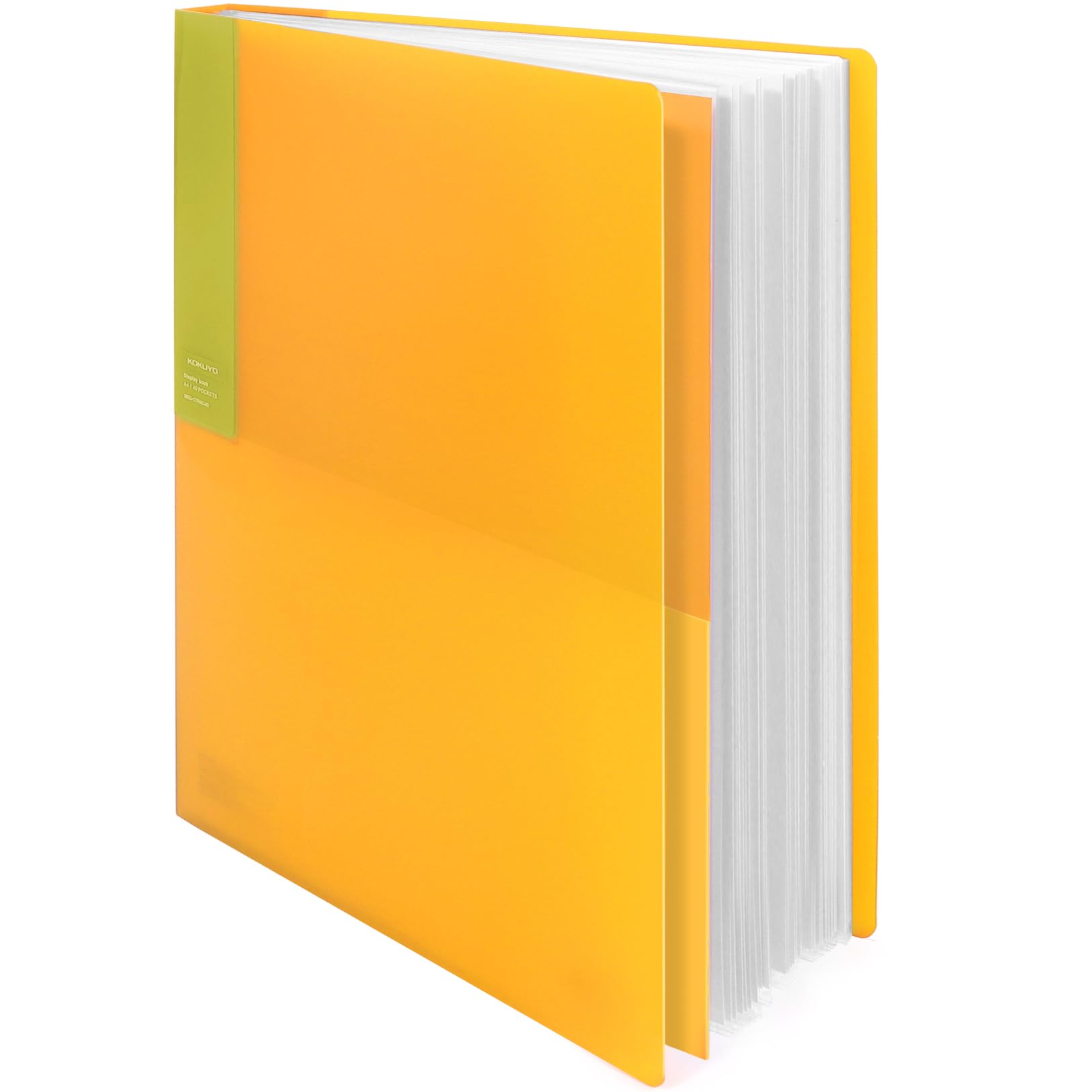 Kokuyo 20-Pocket Binder with Plastic Sleeves (Yellow), A4 Art Portfolio Folder with Clear Sheet Protectors. 40 Pages of Presentation Display Book. Japan Import (CTRA-C20Y)
